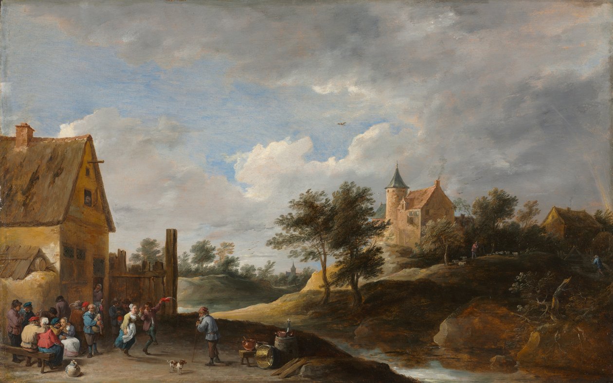 Krajina s tančícími rolníky, kolem 1645-50 od David Teniers the Younger