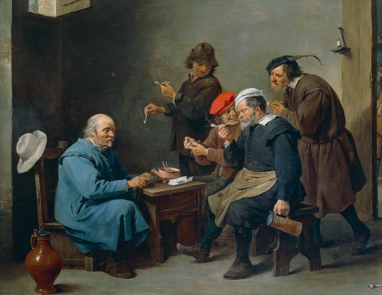 Muž v bílém klobouku od David Teniers the Younger
