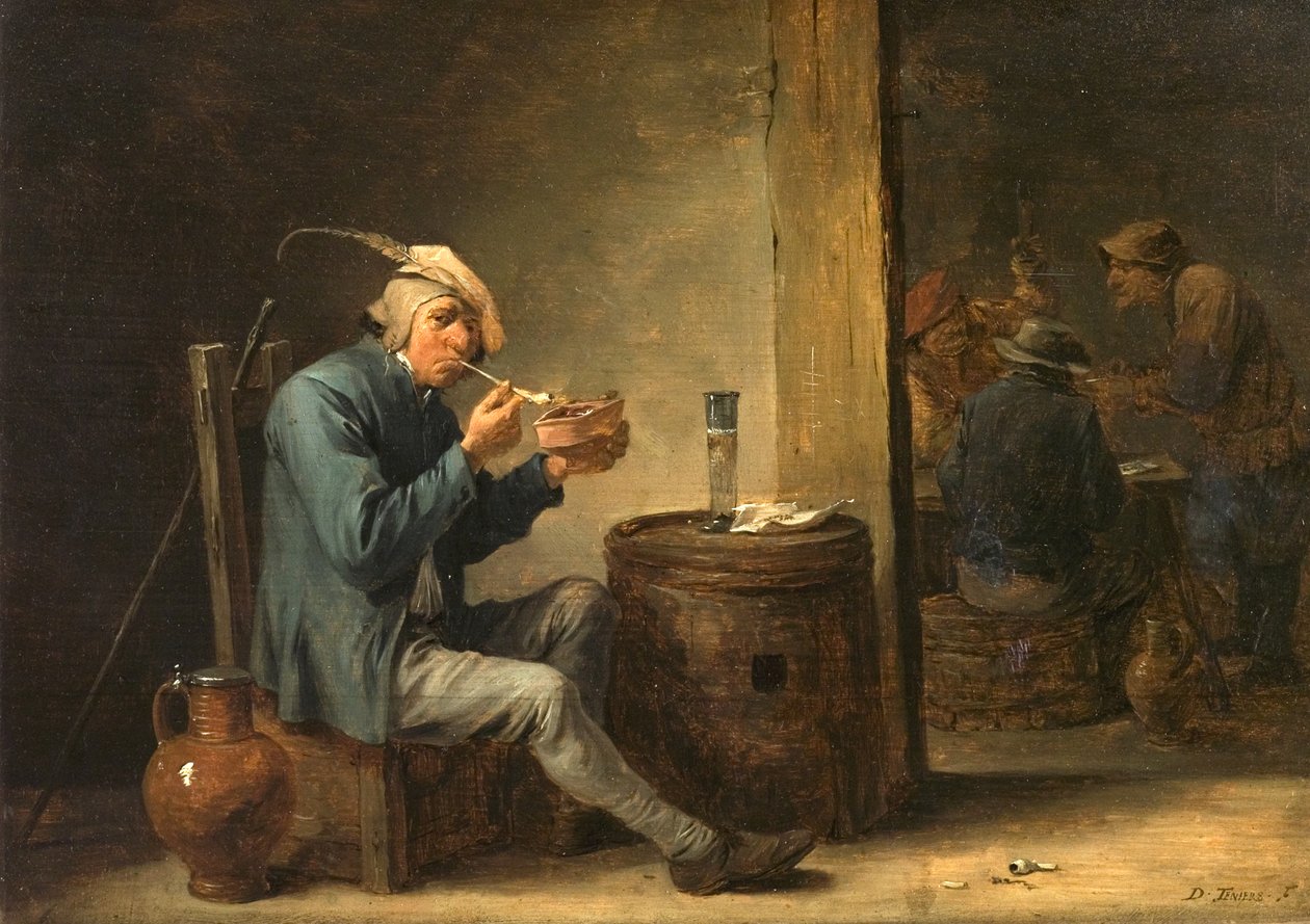 Sedlák kouření v interiéru od David Teniers the Younger