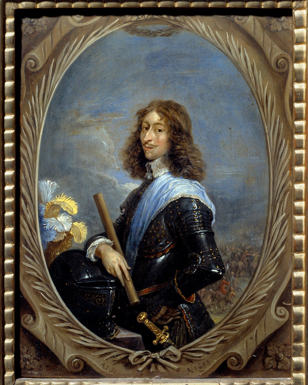 Portrét Ludvíka de Bourbon, čtvrtého prince Conde dit le grand Conde (Bourbon-Conde) (1621-1686) Malba Davida Teniers II Le Jeune (1610-1690) 1653 Sun. 0,22 x 0,16 m Chantilly, Musee Conde od David Teniers the Younger