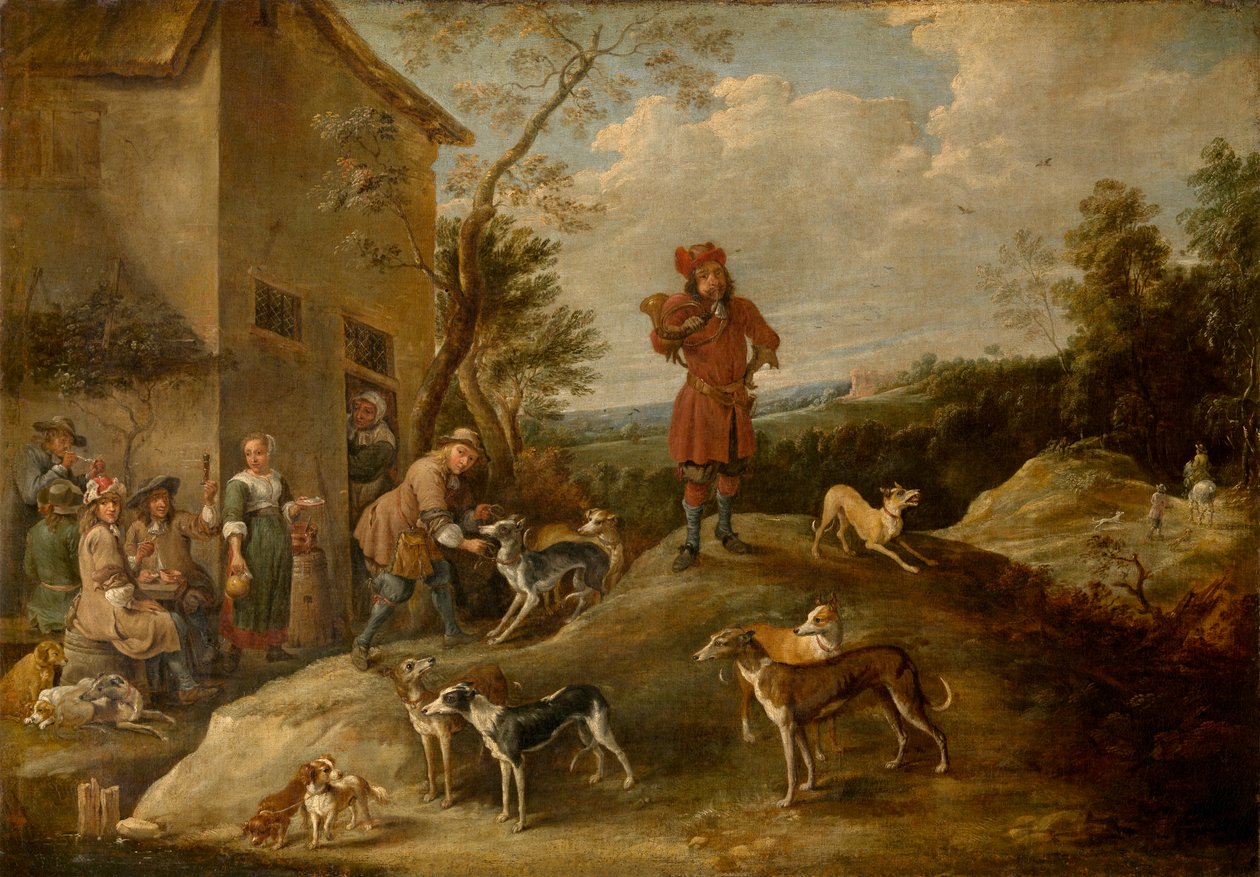 Odpočívající lovci (olej) od David the Younger Teniers