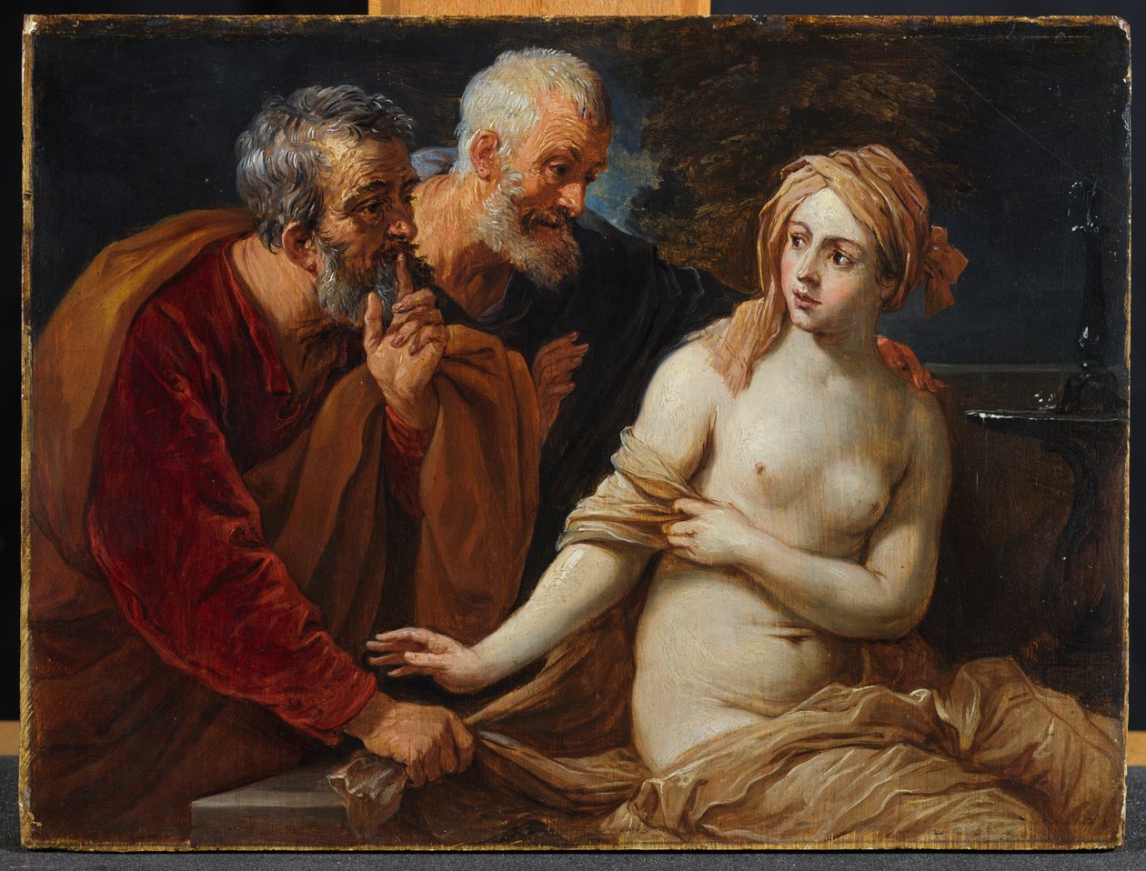 Susannah a starší, po Guido Reni (1575-1642) od David Teniers the Younger