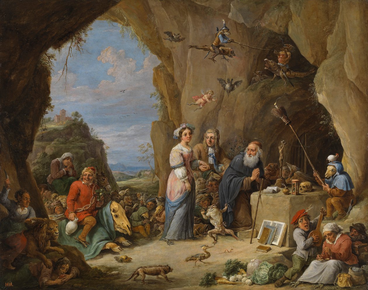 Pokušení svatého Antonína (olej na mědi) od David the Younger Teniers