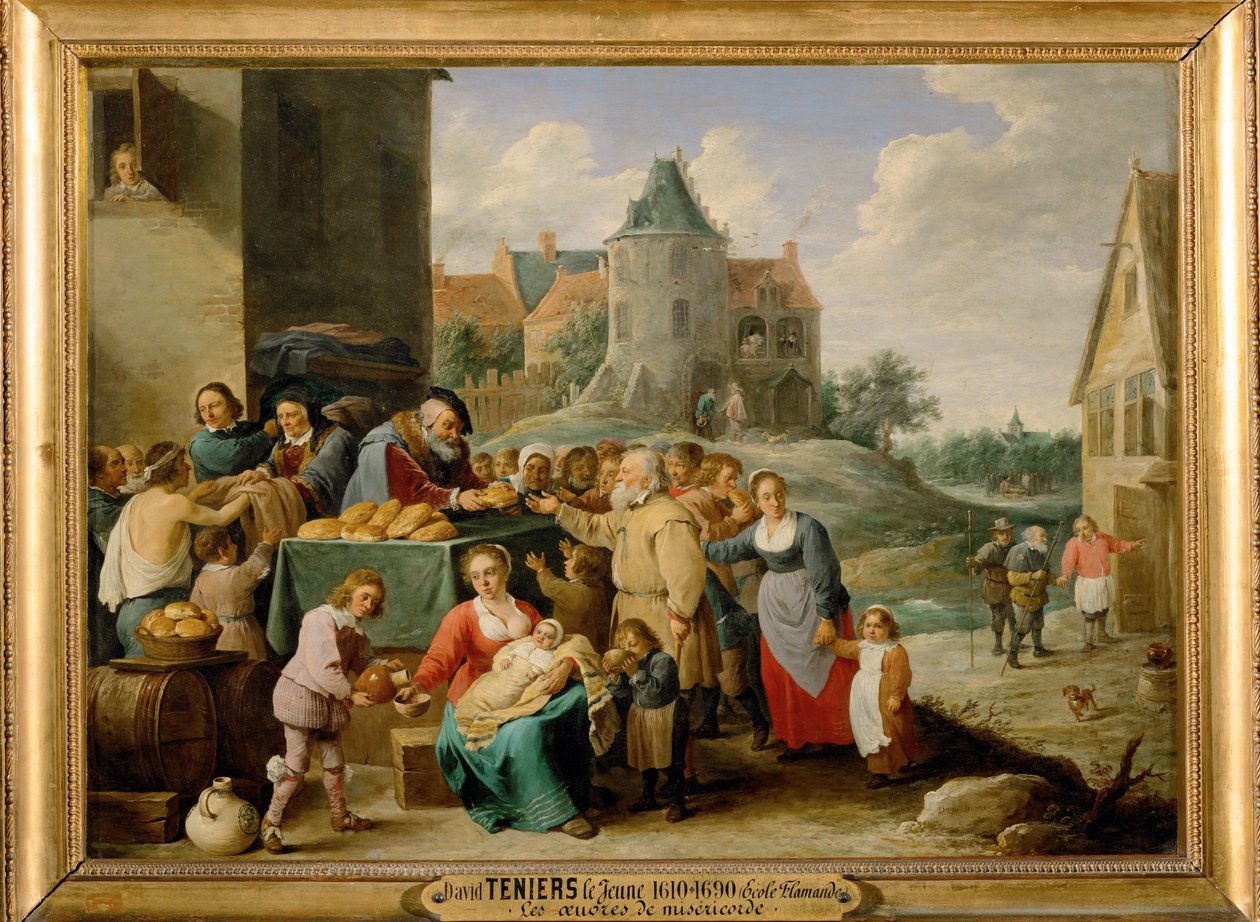 Sedm skutků milosrdenství - Krmení hladových... od David the Younger Teniers