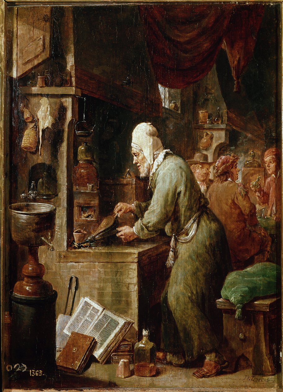 Alchymista (olej na panelu od David Teniers the Younger
