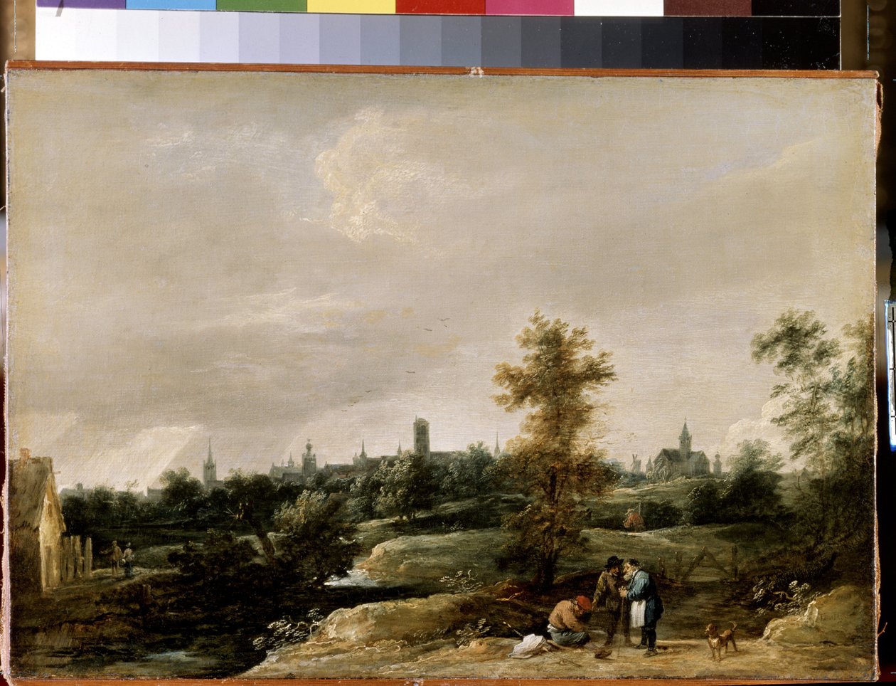 Pohled poblíž Bruselu (Pohled poblíž Bruselu). Obraz Davida Tenierse mladšího (1610-1690). Olej na dřevě, 26,7 x 38 cm. Vlámské umění, barokní umění. Muzeum Ermitáž, Petrohrad. od David Teniers the Younger