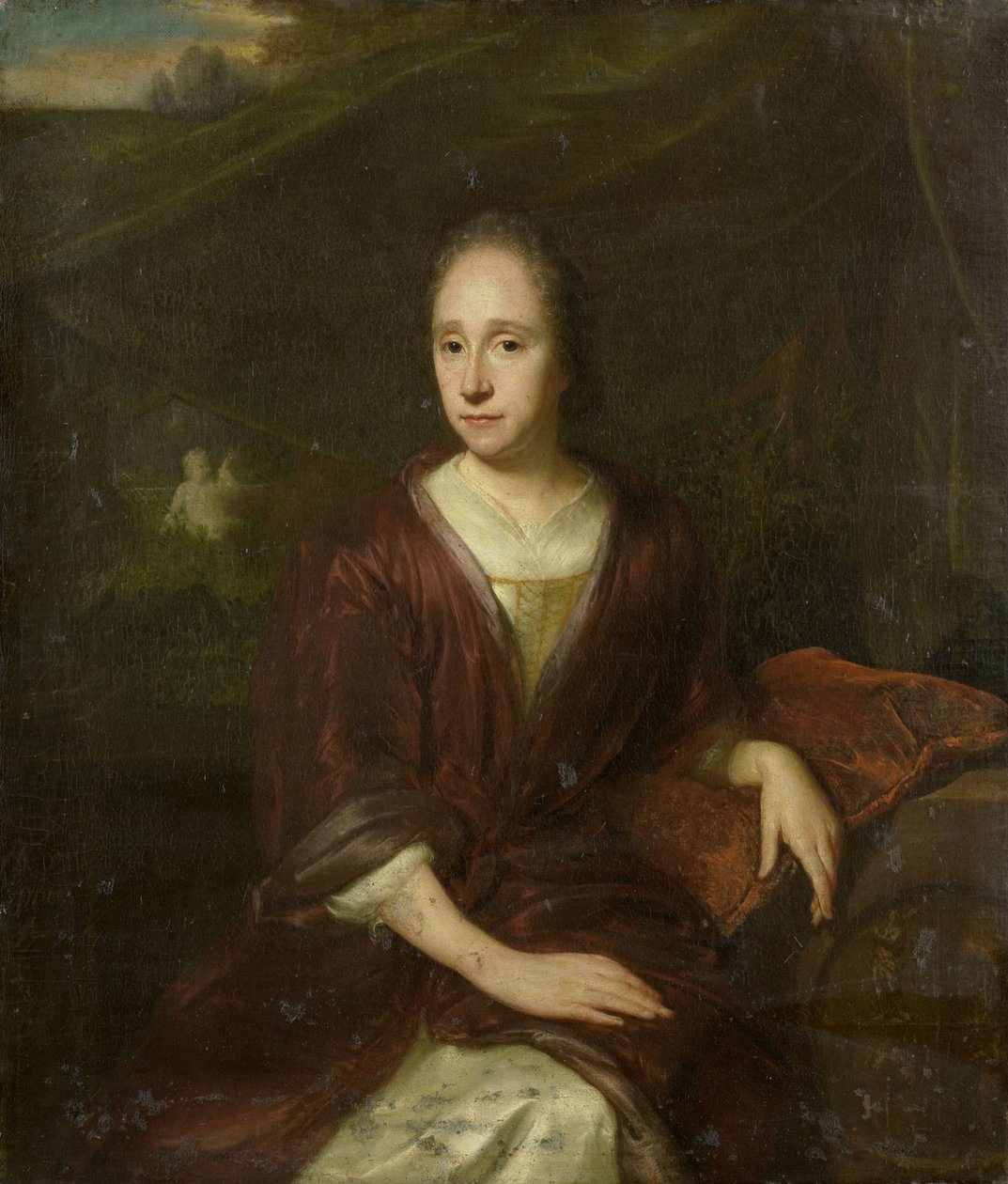 Portrét Margarethy Nelis (1652-17050, druhá manželka Casparus Commelin). od David van der Plas