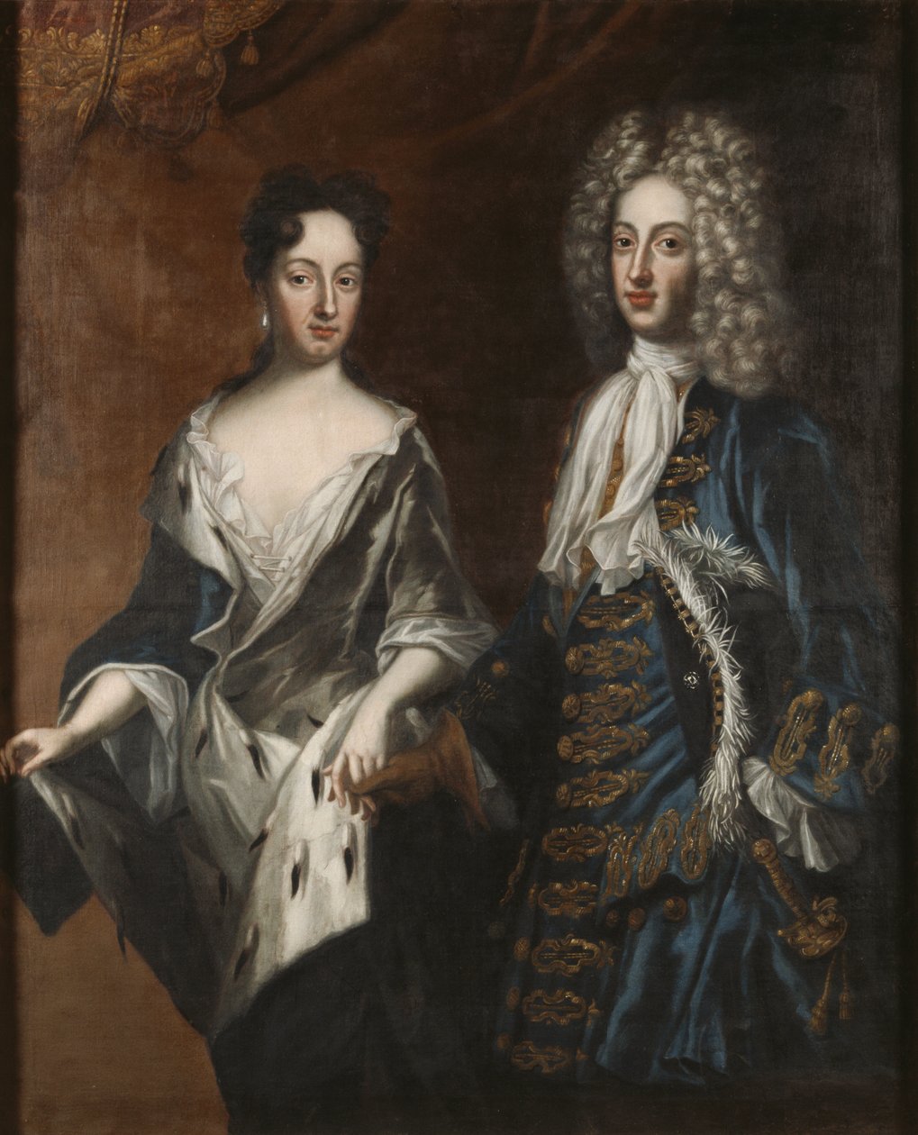 Frederic IV de Holstein Gottorp et Edwige Sophie de Suede - Fridrich IV (1671-1702), vévoda z Holštýnska-Gottorpu a vévodkyně Hedviga Sophia (1681-1708), od Kraffta, Davida, von (1655-1724). Olej na plátně od David von Krafft