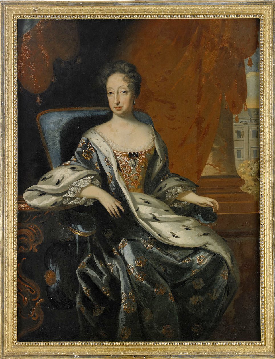 Portrét Hedwig Eleonory de Holstein Gottorp (1636-1715), královny Švédska a Finska (Hedvig Eleonora of Holstein-Gottorp, Queen of Sweden) - Malba Davida von Kraffta (1655-1724), olej na plátně (143x107 cm) - Soukromá sbírka od David von Krafft