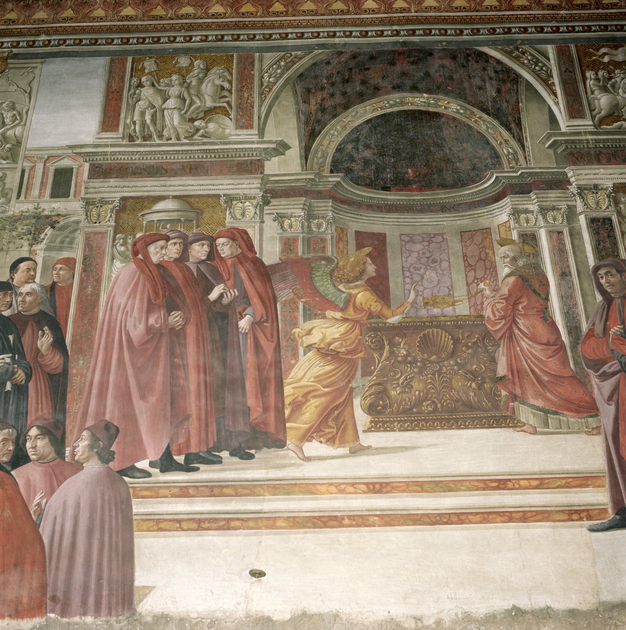 Anděl zjevující se sv. Zachariášovi v chrámu, 1485-90 od Domenico Ghirlandaio