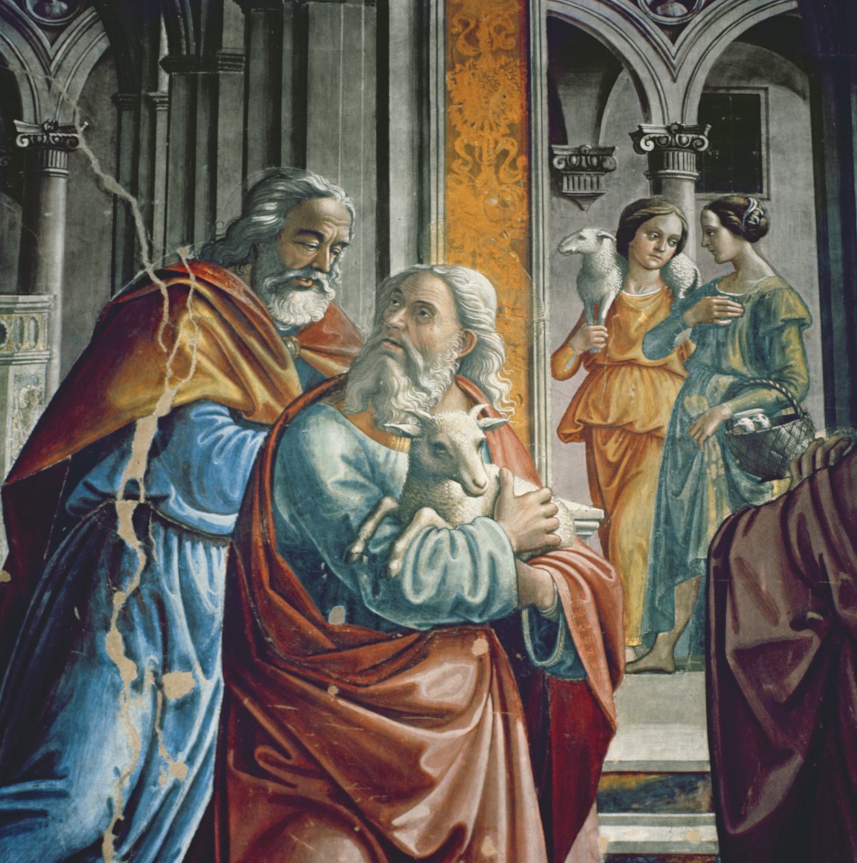 Vyhnání Joachima z chrámu, detail, 1485-90 od Domenico Ghirlandaio