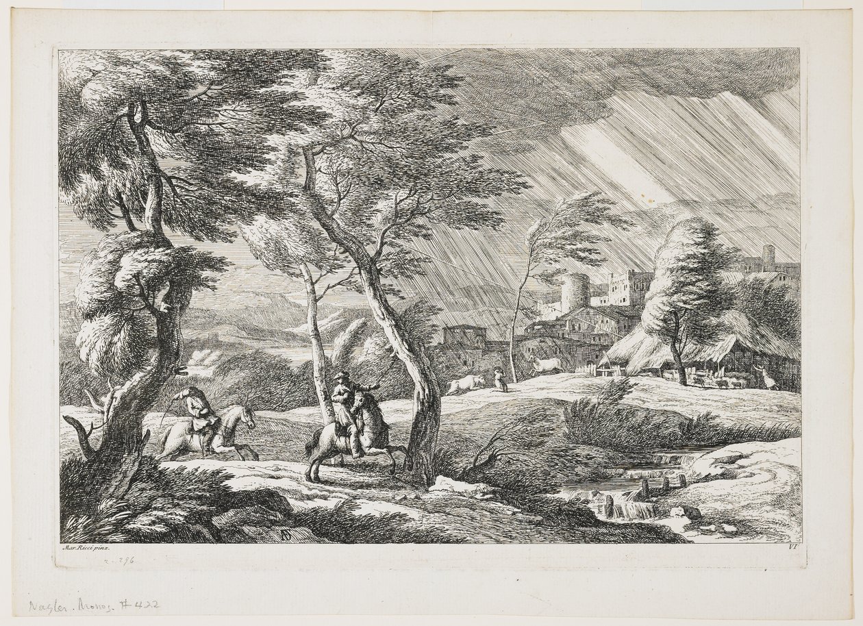 Deska VII, ze souboru krajin, 1743 od Davide Antonio Fossati