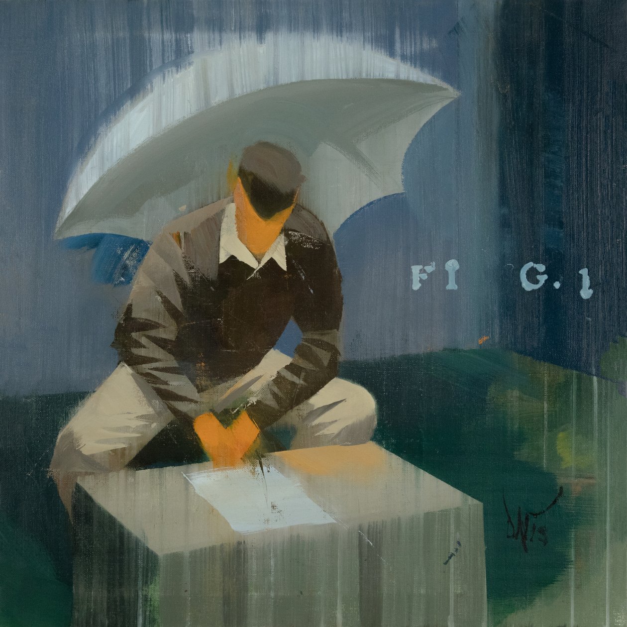 Marcel Broodthaers 22 (FIG 1), 2024 (olej na plátně) od Davis Lisboa