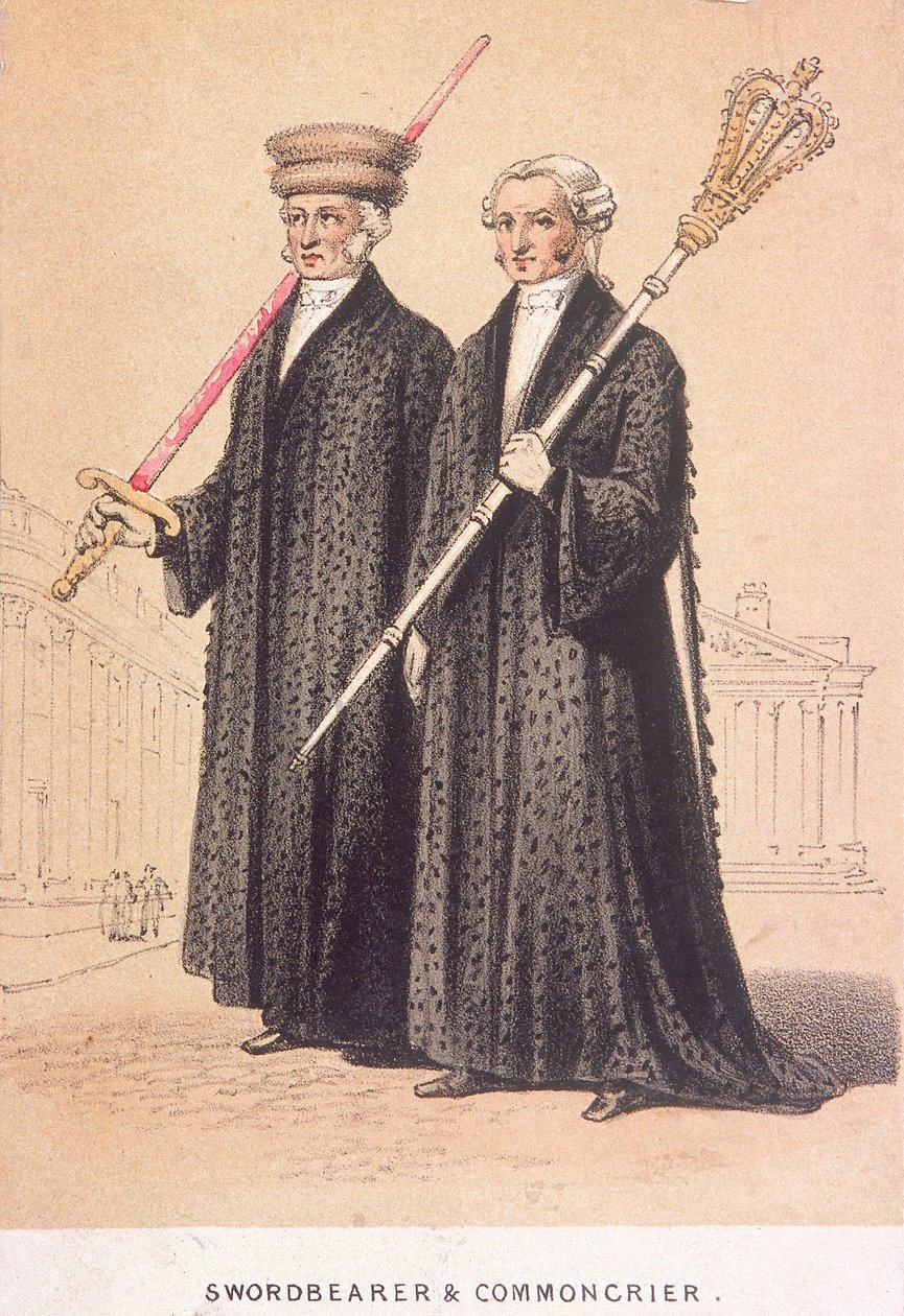 A Swordbearer and a Commoncrier, 1855 od Day and Son