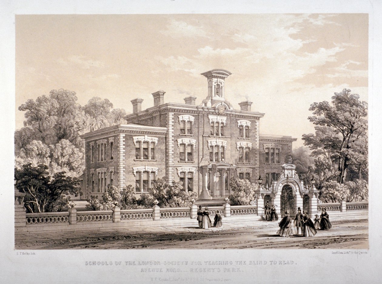 Londýnské společenské školy pro výuku nevidomých lidí, Avenue Road, Marylebone, Londýn, c1860. od Day and Son