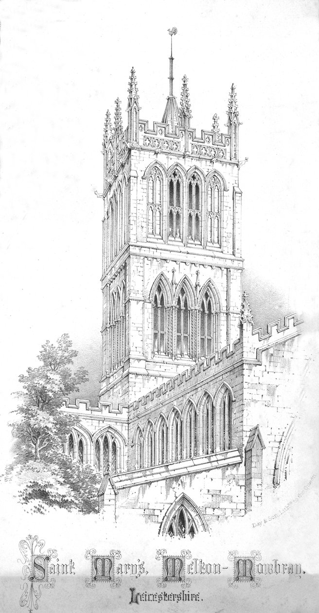 Saint Marys, Melton-Mowbray. Leicestershire, 50. léta 19. století od Day and Son