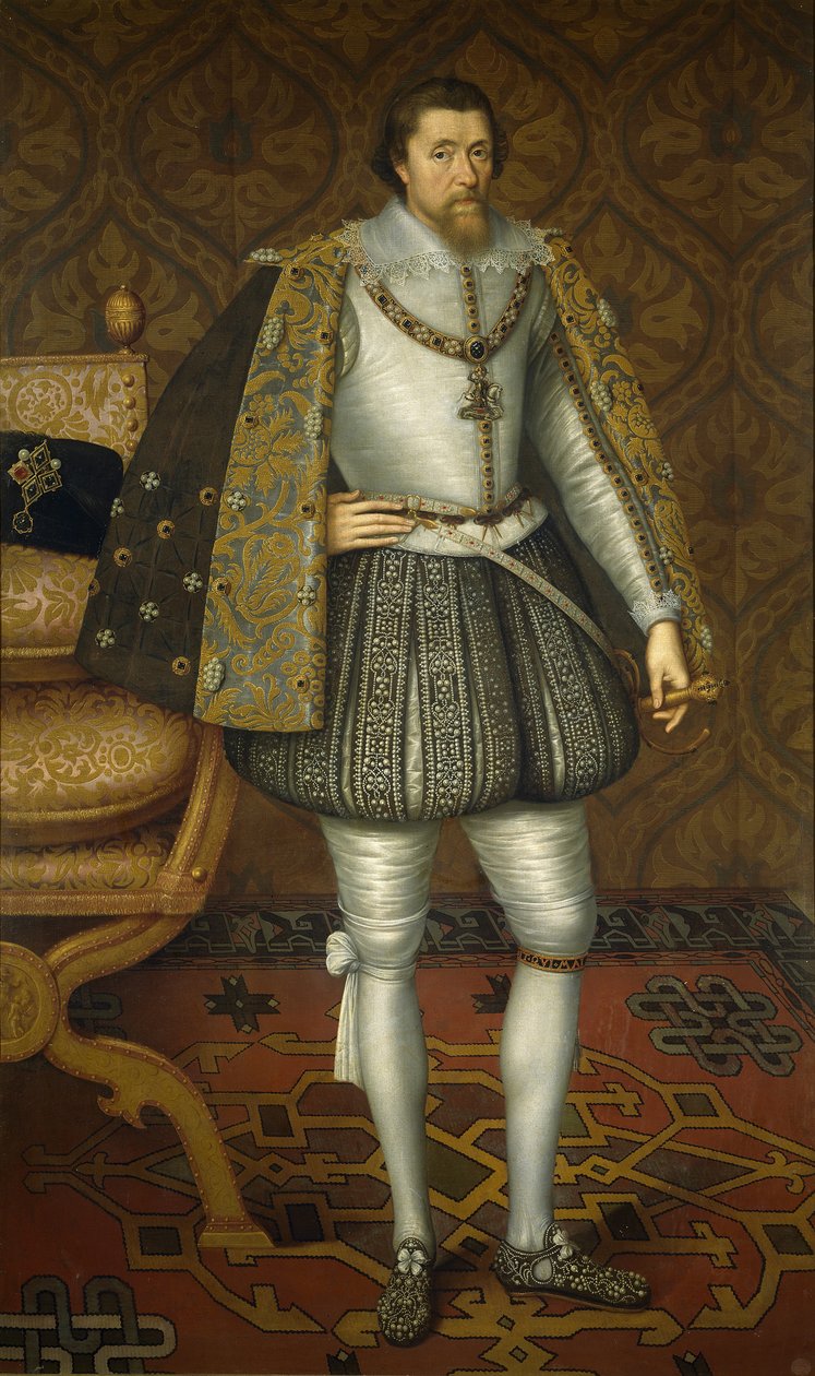 Portrét anglického krále Jakuba I. 1566-1625, c. 1605 od De Critz