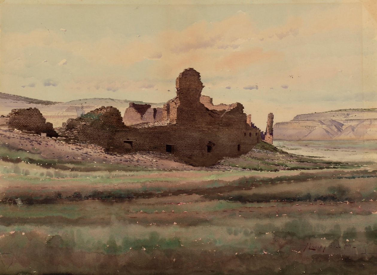Zřícenina Pueblo Bonito, Chaco Canyon, Nové Mexiko od De Lancey Gill