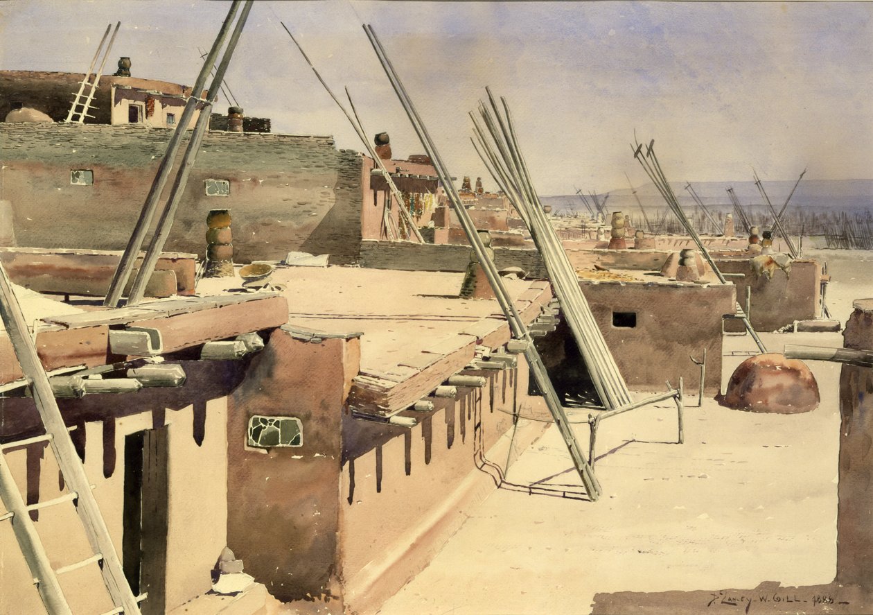 Ulice v Pueblo of Zuni, Nové Mexiko, 1888. od De Lancey Gill