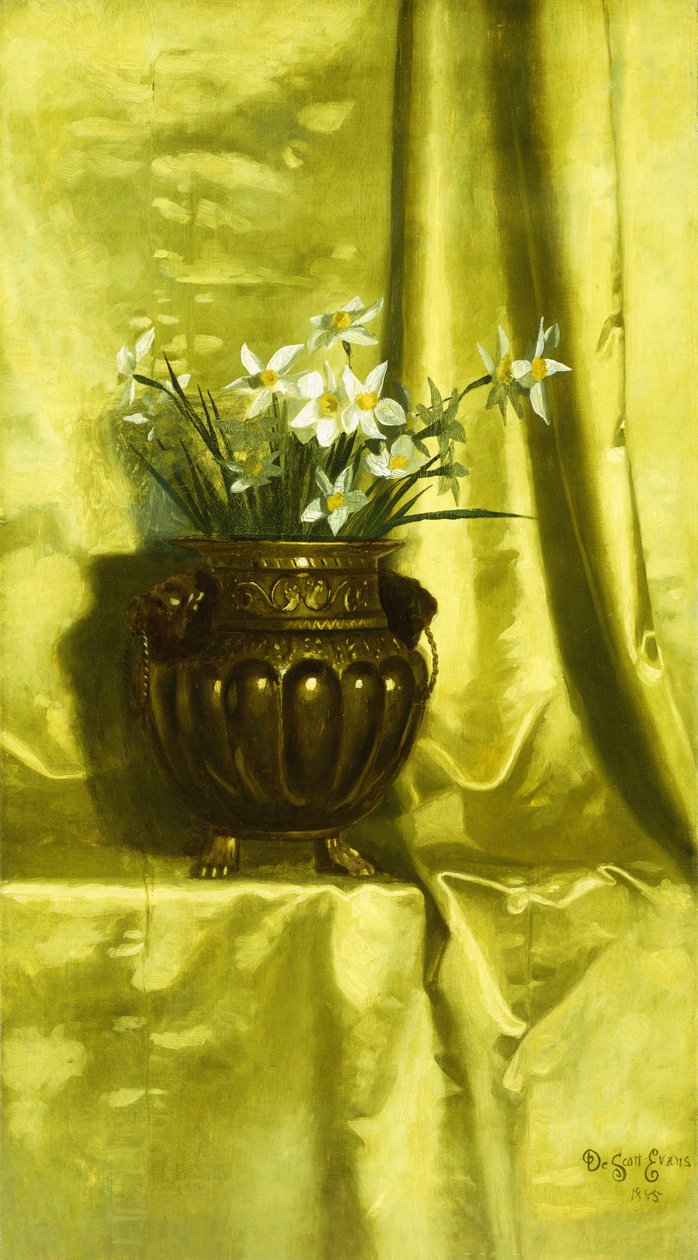 Narcis v mosazné váze, od De Scott Evans