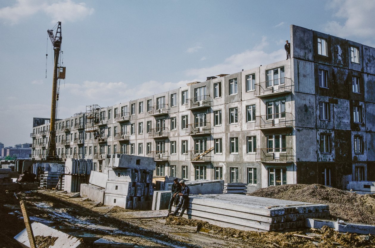 SSSR, Bratsk, Irkutsk, Nové byty ve výstavbě pro dělníky od Dean Conger