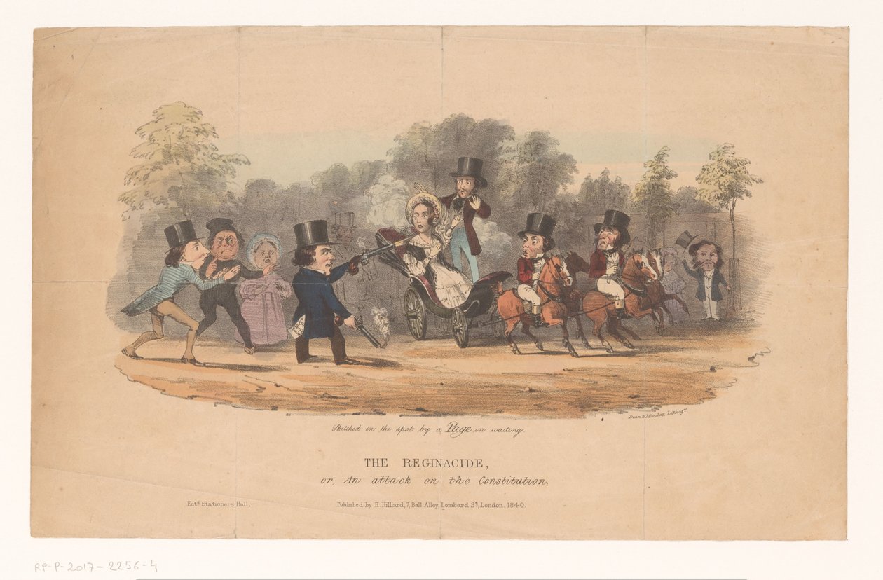 Aanslag op koningin Victoria, 1840 Reginacid, aneb útok na ústavu (název na předmět) od Dean and Munday