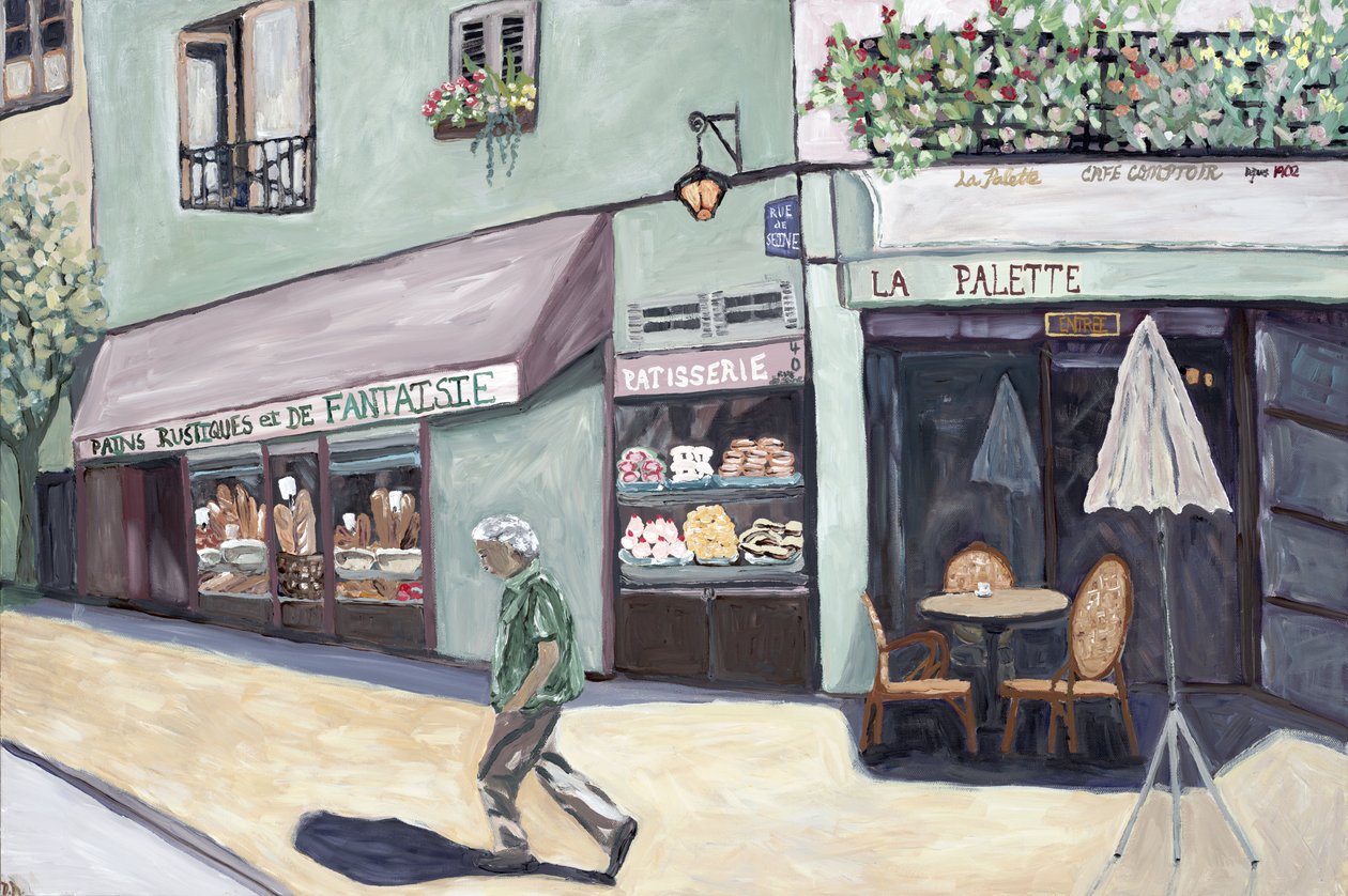 Cafe Corner, 2017 (akryl na plátně) od Deborah Eve Alastra