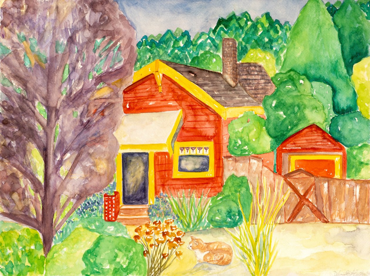 Červený dům, 2016 (akvarel) od Deborah Eve Alastra