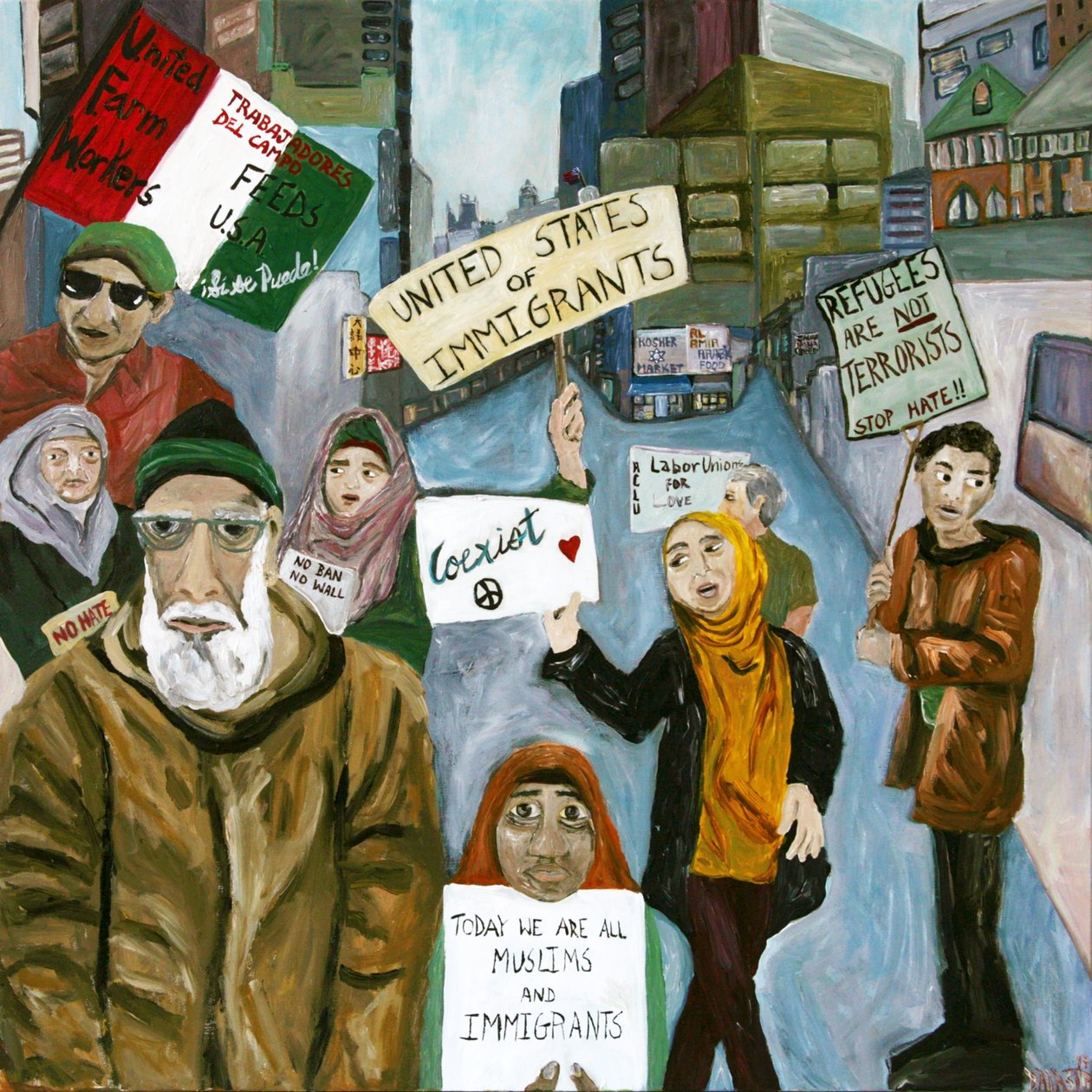 Resist 2, 2017 (akryl na plátně) od Deborah Eve Alastra