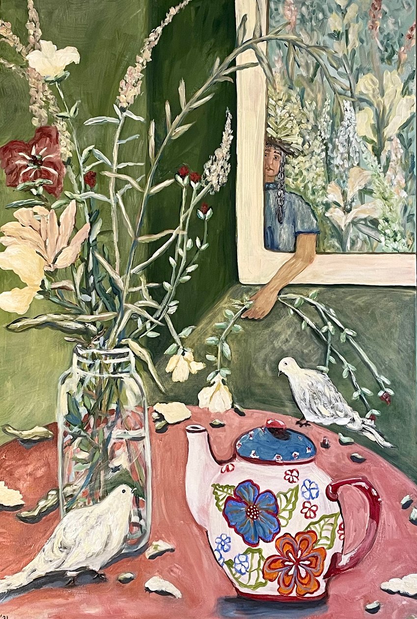 Wildflower Tea, 2024 (akryl na plátně) od Deborah Eve Alastra