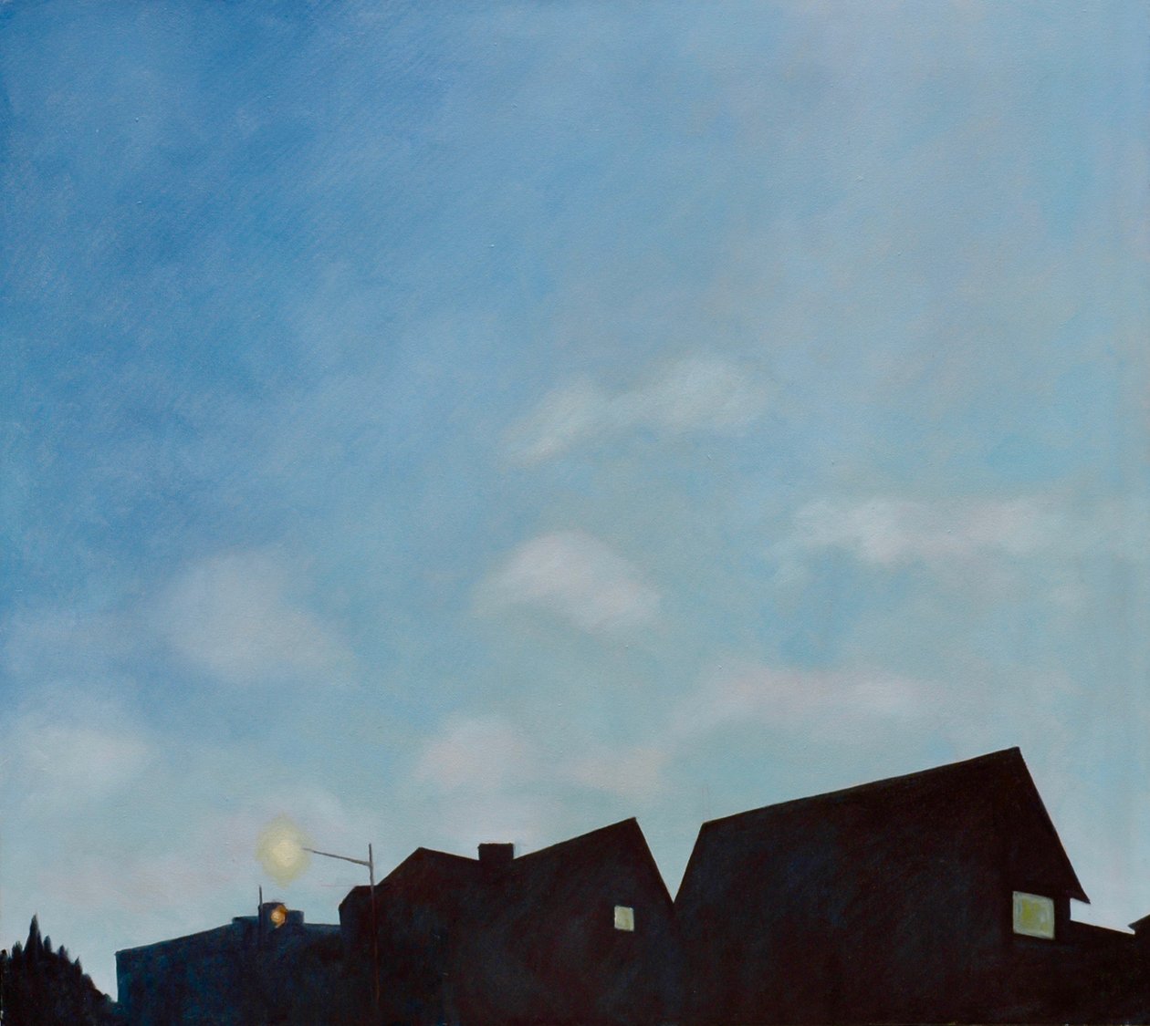 Soumrak střech, 2003 (olej na plátně) od Deborah Stevenson