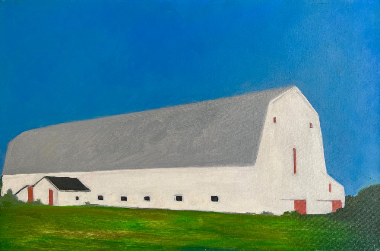 Bílá stodola, 2000 (olej na plátně) od Deborah Stevenson