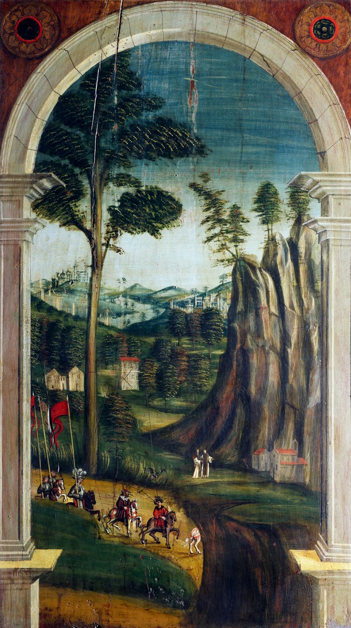 Perspektiva namalovaná Defendente Ferrari (1480 nebo 1485-1540), na zadní části chóru z 16. století, kostel svatého Jeronýma, Biella, Itálie od Defendente Ferrari