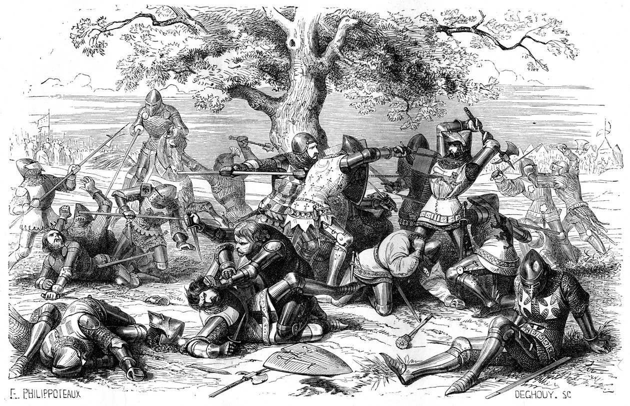 Třicet francouzských rytířů bojuje s Angličany, Bretaň, Francie, 1351 1882-1884 od Deghouy