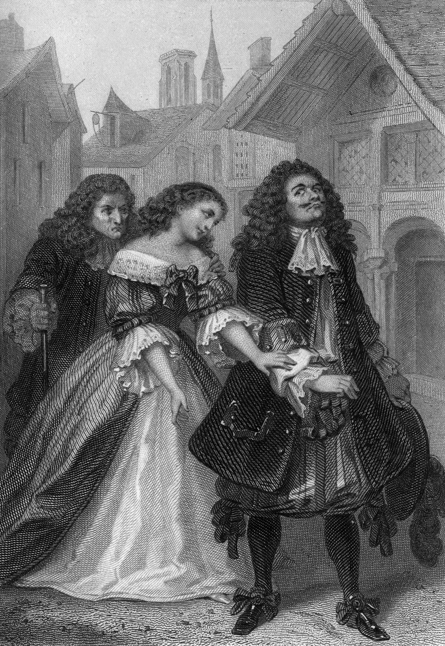 Přehrajte si Monsieur de Pourceaugnac od Moliera: Delannoy, rytina podle kresby G. Staala (1870). od Delannoy Delannoy
