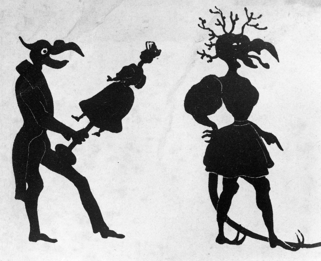 Ďábelská abeceda, vyryla Delannois, 1825 (detail, viz také 184307 až 184309, 184311, 184312) od Delaporte