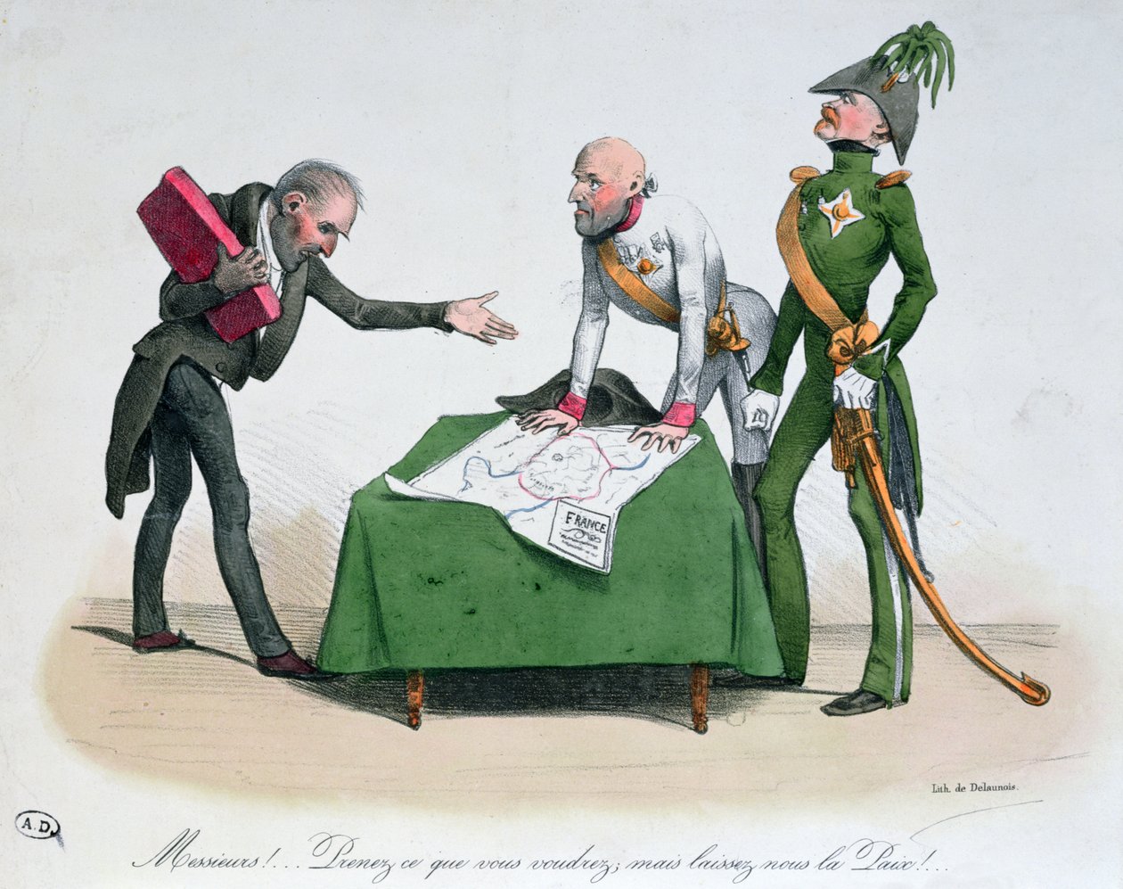 Karikatura Vídeňského kongresu 1814-15 od Delaunois