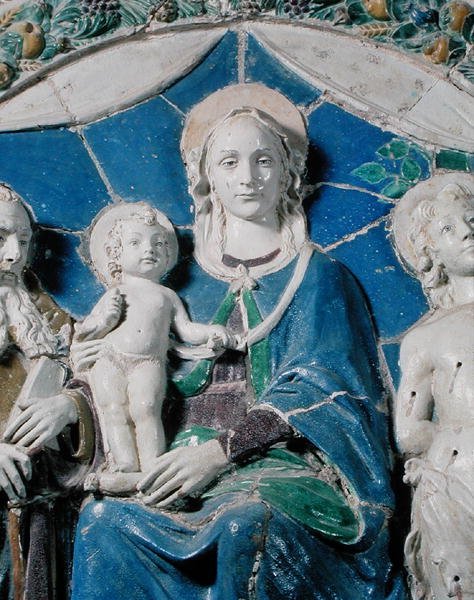 Panna a dítě se svatými od Della Robbia (workshop of)