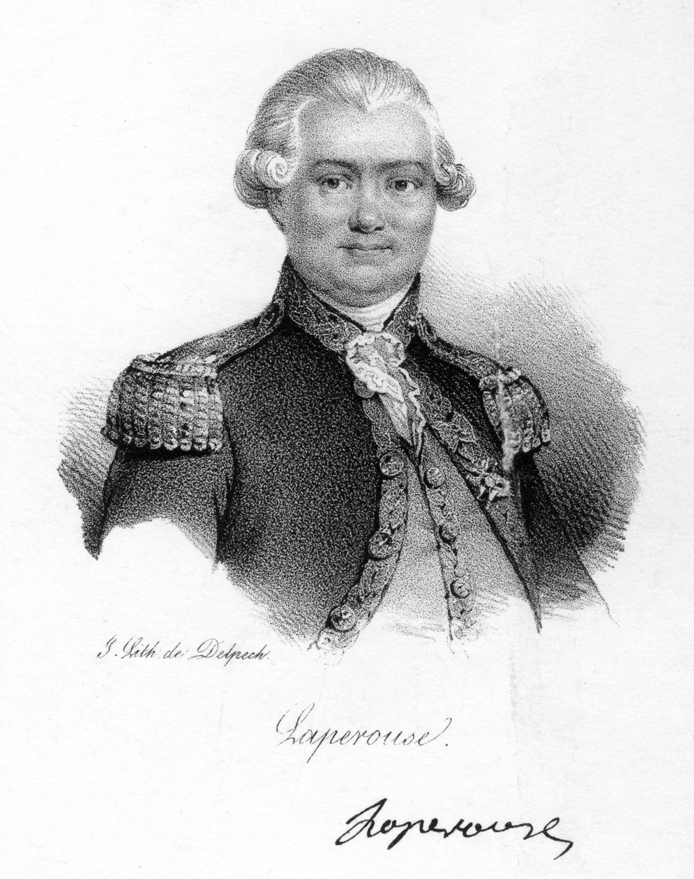 Comte de La Perouse, francouzský mořeplavec, astronom a průzkumník z 18. století, c1830 od Delpech