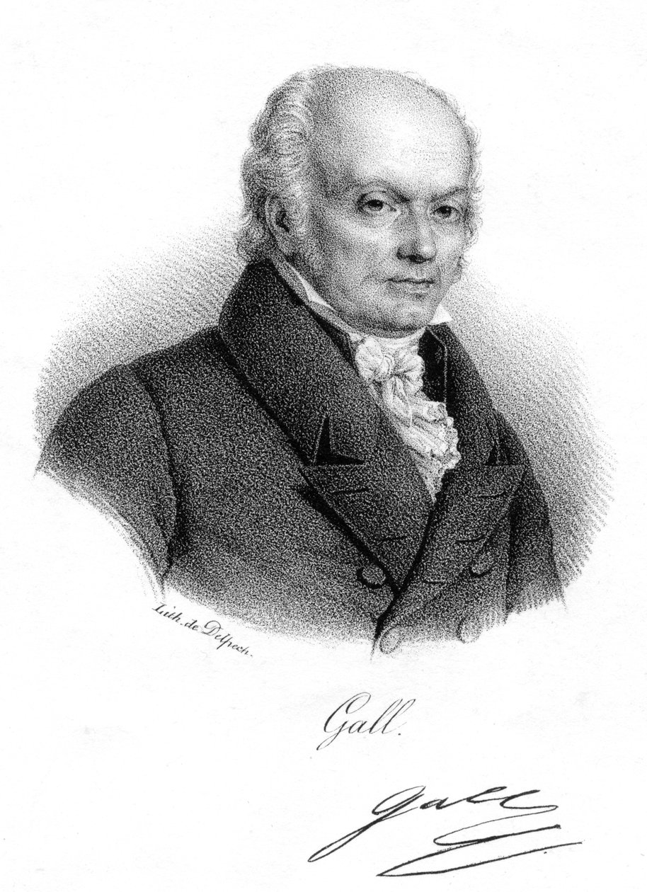 Franz Joseph Gall, německý lékař a zakladatel frenologie, c1820 od Delpech