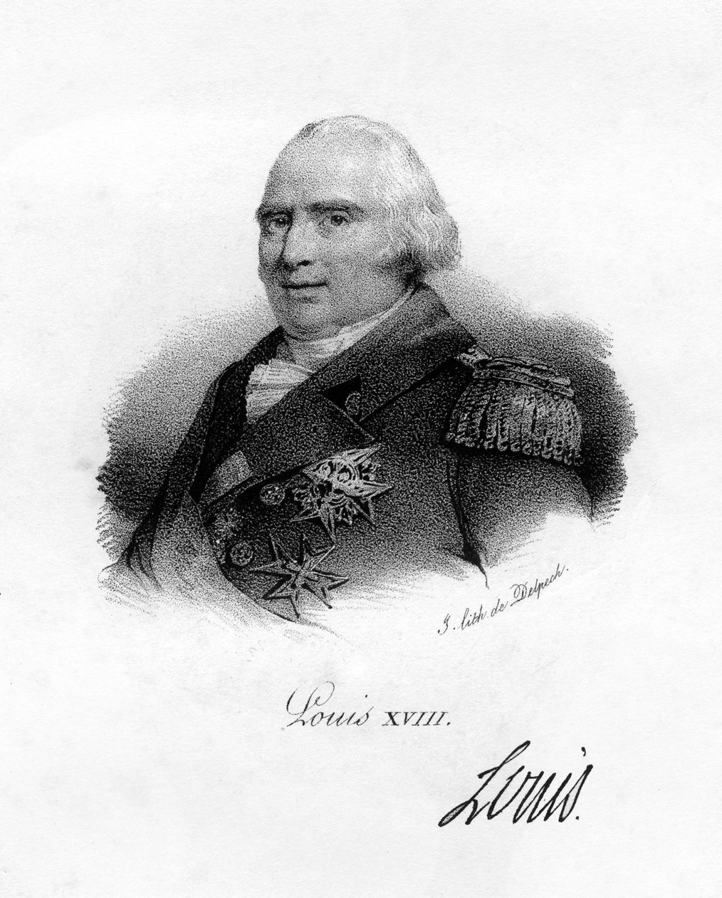 Ludvík XVIII., francouzský král, 19. století. od Delpech