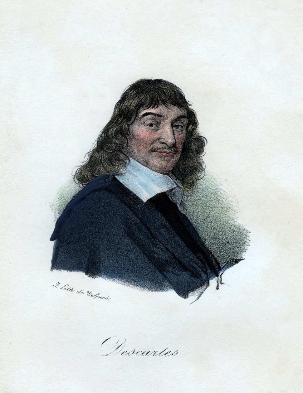 René Descartes, francouzský filozof, matematik a vědec, c19. od Delpech
