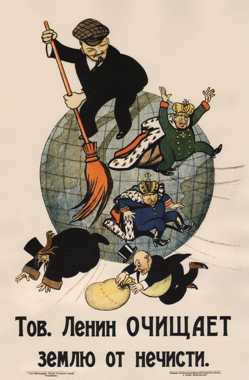 Soudruh Lenin čistí zemi od odpadků Plakát, 1920 od Deni