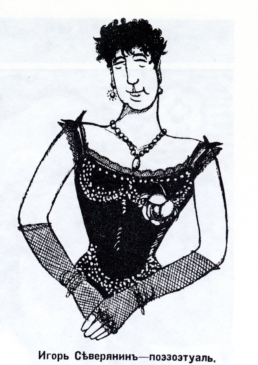 Igor Severyanin 1887-1941 Karikatura, 1915 od Deni