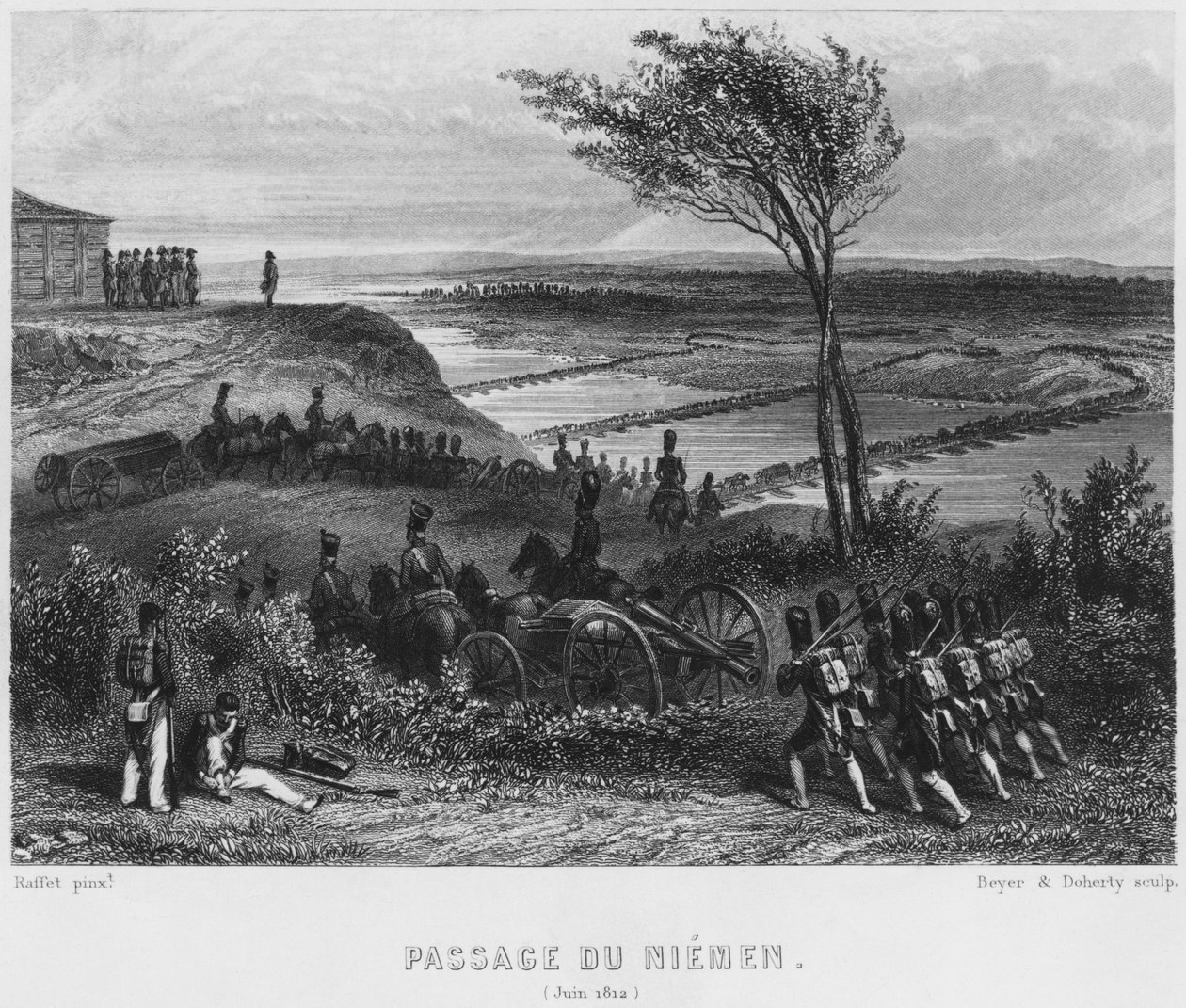 Překročení řeky Niemen v červnu 1812, vyryto Beyerem a Dohertym od Denis Auguste Marie Raffet