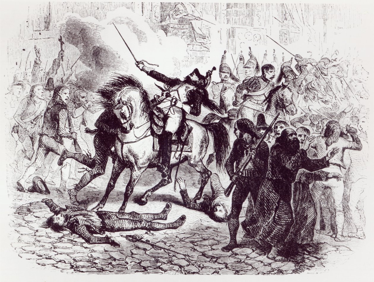 2. května 1808, povstání v Madridu, z knihy "Histoire de Napoleon" od M. de Norvins, 1839. od Denis Auguste Marie Raffet