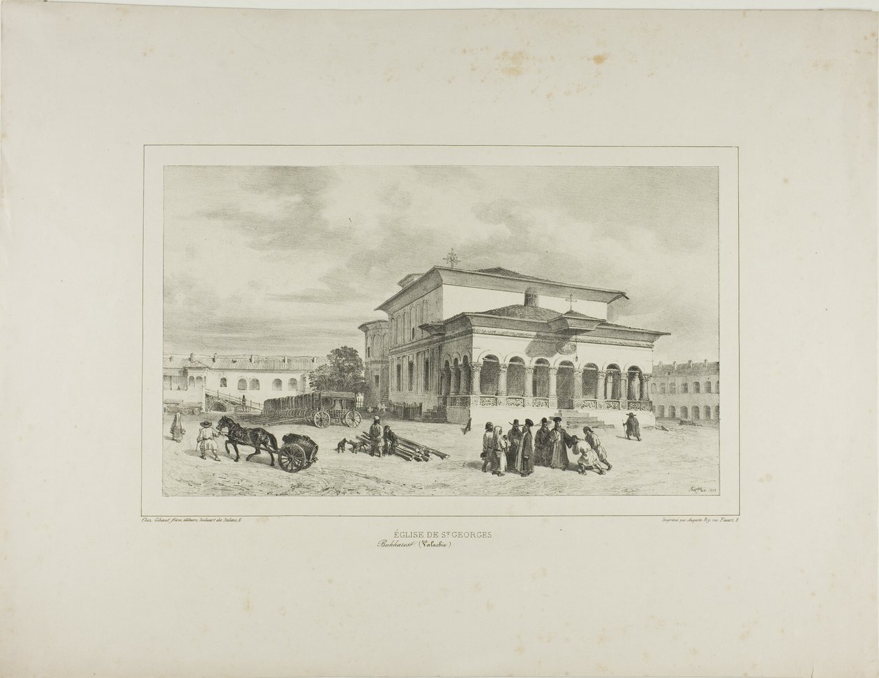 Kostel svatého Jiří, Bukurešť, Valašsko, 13. července 1837 od Denis Auguste Marie Raffet