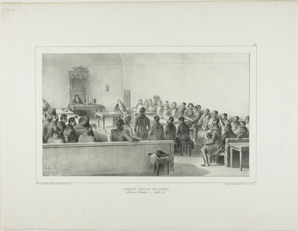 Valné shromáždění bojarů, Bukurešť, Valašsko, 15. července 1837 od Denis Auguste Marie Raffet