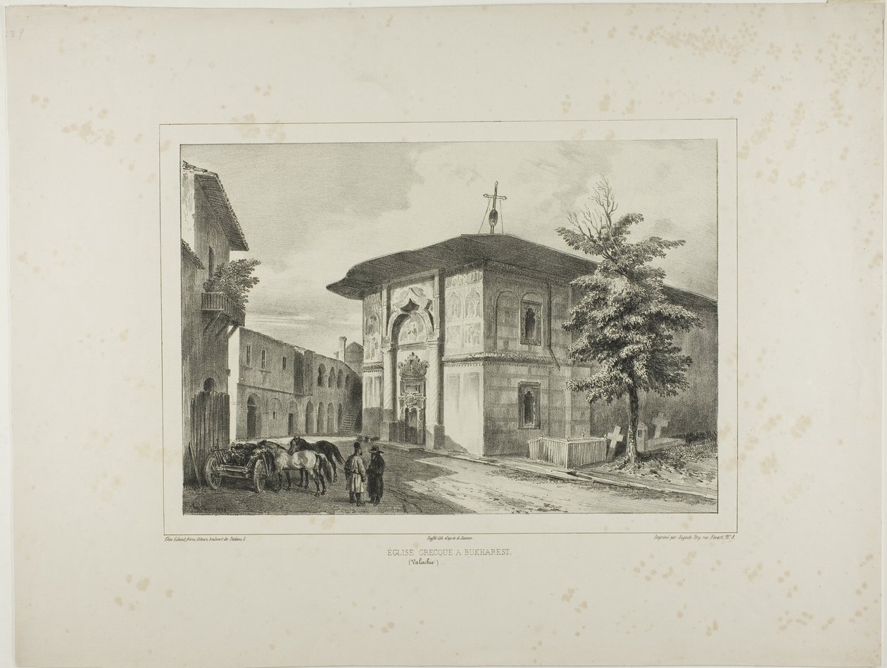 Řecký kostel, Bukurešť, Valašsko, 15. července 1837 od Denis Auguste Marie Raffet