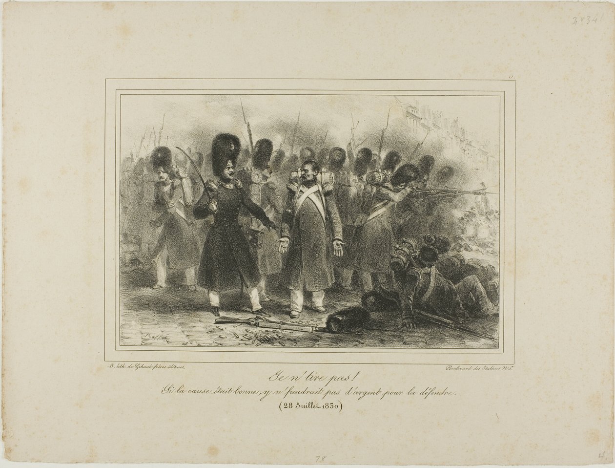 Nestřílím! Kdyby šlo o dobrou věc, nebyly by peníze na její obhajobu. 28. července 1830 od Denis Auguste Marie Raffet